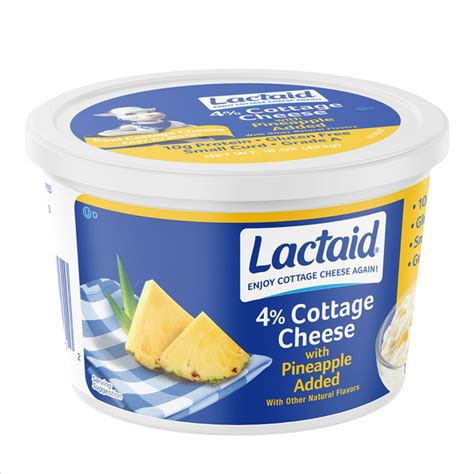 Lactaid Pineapple Cottage Cheese 4% Milkfat (16 oz) Delivery or Pickup Near Me - Instacart