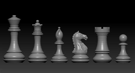 Chess set pieces 3D model 3D printable | CGTrader