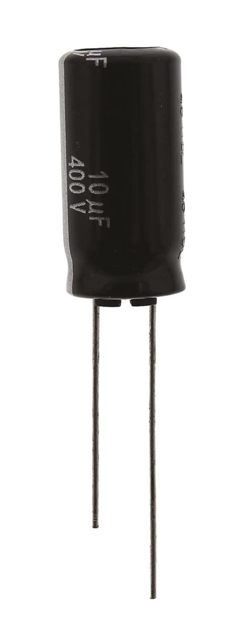 EEUEE2G100 Panasonic | Panasonic 10μF Electrolytic Capacitor 400V dc, Through Hole - EEUEE2G100 ...