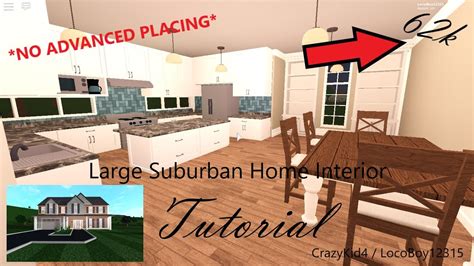 *NO ADVANCED PLACING* Large Suburban Home Interior Tutorial | 62k | Welcome to Bloxburg - YouTube