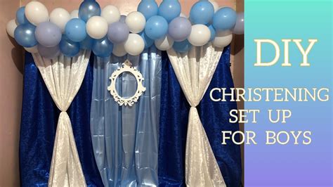 Christening Set Up / Decor for boys - YouTube