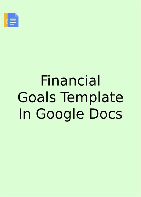 Free Financial Goals Template For Google Docs