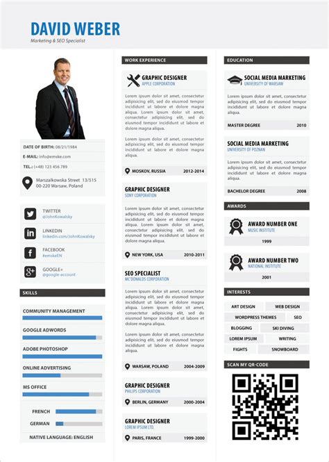 Free Professional Resume Template PSD For Marketing Managers & Seo Specialist - Good Resume