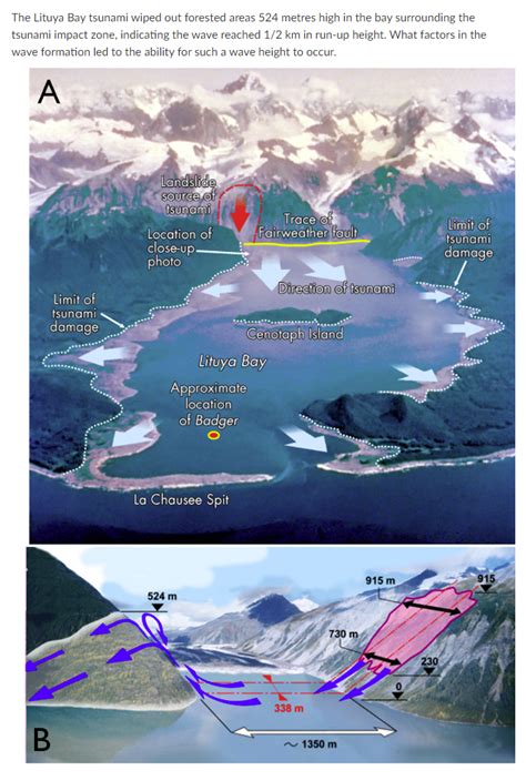 Solved The Lituya Bay tsunami wiped out forested areas 524 | Chegg.com