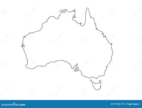 Australia Black Outline Map Vector Illustration Stock Photography - Image: 19726772