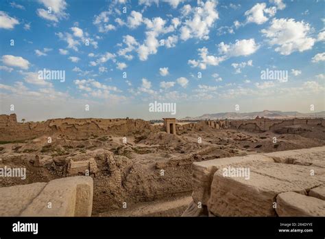 View of Dendera Temple Complex from the roof of the Temple of Hathor, Dendera, Egypt Stock Photo ...