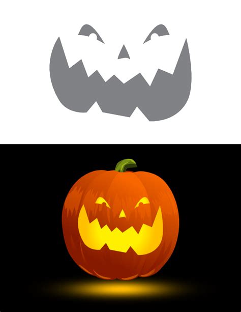 Printable Menacing Jack-o'-lantern Face Pumpkin Stencil