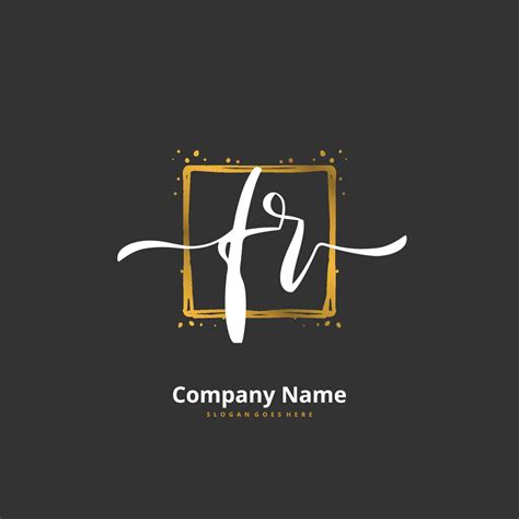 FR Initial handwriting and signature logo design with circle. Beautiful ...