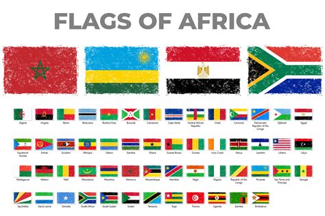 Flags of Africa Grunge Distressed Style Graphic by medelwardi ...