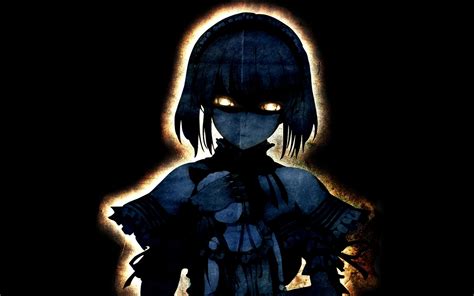 Ghost anime girl, black background Desktop Wallpaper | 1680x1050 wallpaper download | HDWALL365.com