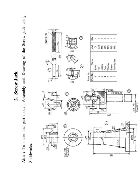 Screw JACK - Mechanical engineering drawing - B.e. (mechanical) - SPPU ...