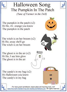 Halloween Songs for Kids - Printable Lyrics with Coloring Activities