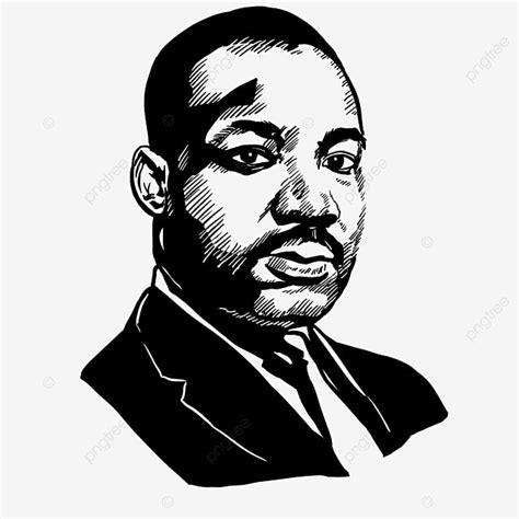 Portrait Martin Luther King Jr Day Black And White Sketch Great Man ...