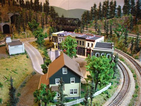 model railroad city scenery | View of town site from the midpoint of ...