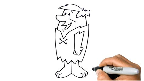 How to DRAW FRED FLINTSTONES Easy Step by Step - YouTube