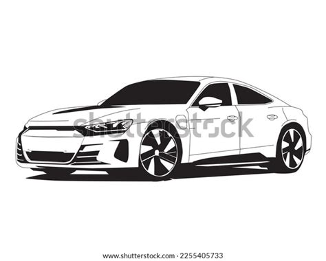 Car Silhouette Outline Illustration Isolated White Stock Vector (Royalty Free) 2255405733 ...