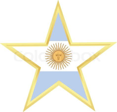 Gold star with a flag of Argentina | Stock vector | Colourbox