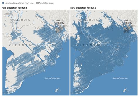 แผนที่โลก 2050: น้ำทะเลสูง แผ่นดินต่ำ เมืองใหญ่เสี่ยงจมบาดาล