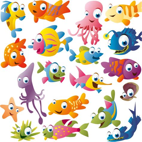 Funny cartoon fish vector – Free Download | VectorPicFree