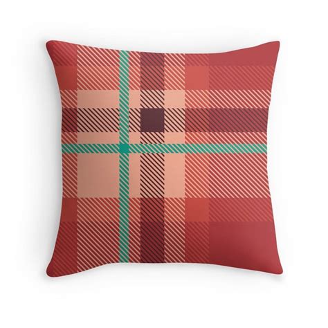 Coral and Teal Plaid | Plaid throw pillows, Plaid throw, Pillows