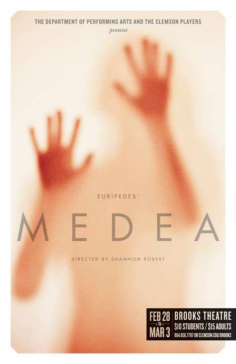 Poster design for Clemson Player's 'Medea' on Behance