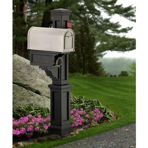 Mayne Rockport Single Decorative Polyethylene Mailbox Post, Black 5809BK - The Home Depot ...