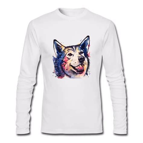 2018 Men's Siberian Husky Shirt Siberian Husky Cute Tee T Shirts long ...