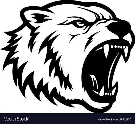 Bear - black and white Royalty Free Vector Image