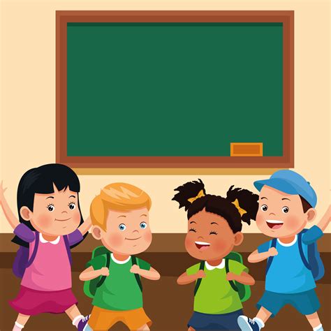 Kids At School Cartoon