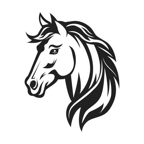 Premium Vector | Horse head black silhouette logo vector