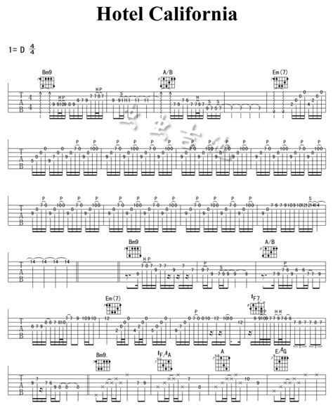 Hotel California by Eagles Guitar Tabs Chords Sheet Music Free | LearnGuitarsOnline.com