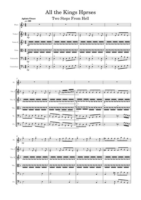 All the Kings Hprses Sheet music for Flute, Contrabass, Violin, Viola ...