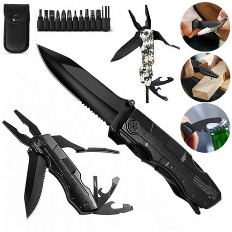 Multitool Pliers, 9-in-1 Pocket Multitool Multi-Purpose Folding Pliers Tool with Durable ...