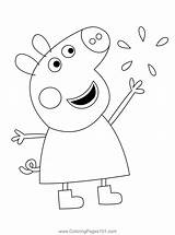 Enjoy Pig Coloring Page For Kids  Free Peppa Printable sketch template