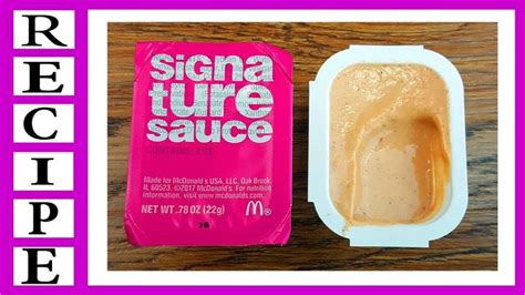 Mcdonald's Signature Sauce Recipe | Mcdonalds recipes, Sauce recipes ...