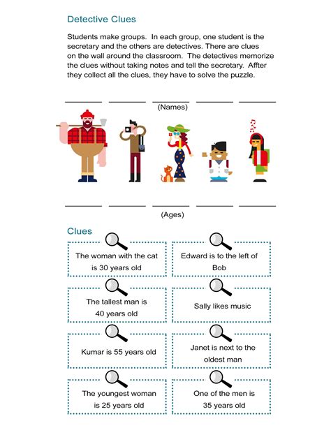 Detective Clues: Solve the Mystery in the Puzzle Worksheet - ALL ESL