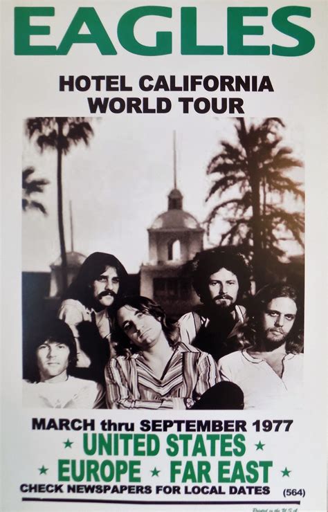 POSTER vintage EAGLES hotel california world tour