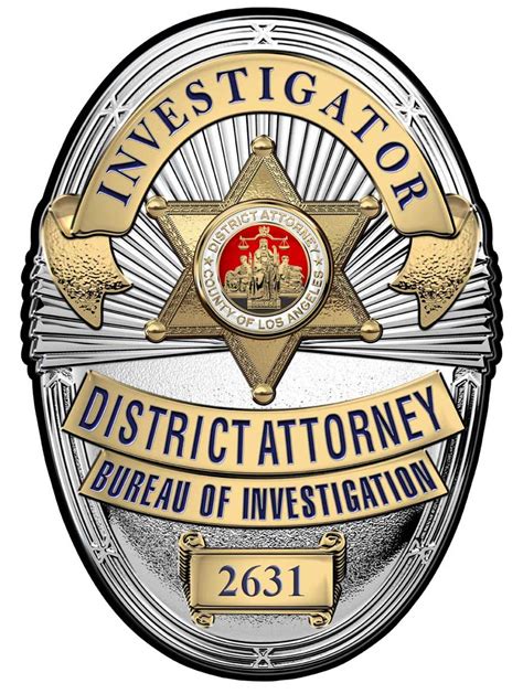 Los Angeles County District Attorney Investigator (Investigator) Metal ...