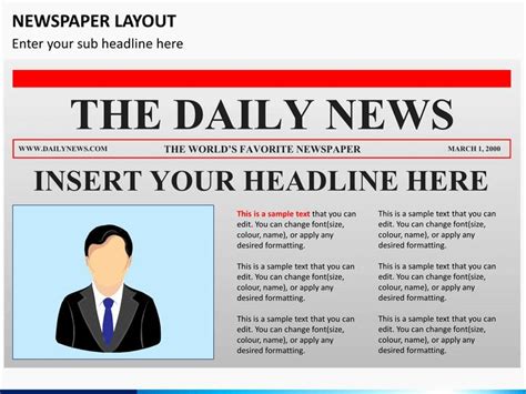 Newspaper Powerpoint Template | Newspaper layout, Newspaper template ...