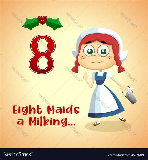 12 days of christmas - 8th day Royalty Free Vector Image