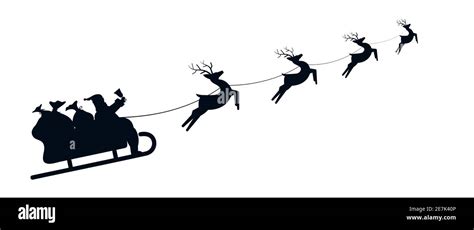 Santa sleigh silhouette hi-res stock photography and images - Alamy