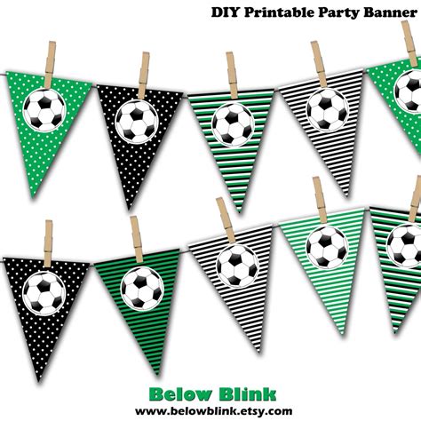 Soccer Ball Banner Soccer Birthday Printable Party Banner | Etsy ...