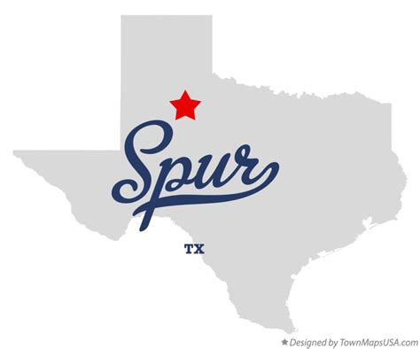 Map of Spur, TX, Texas