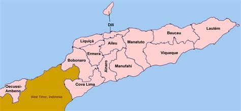 map of Timor Leste or East Timor (pink colour) | Timor leste, East ...