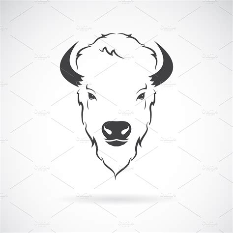 Vector of a buffalo head design. ~ Icons ~ Creative Market