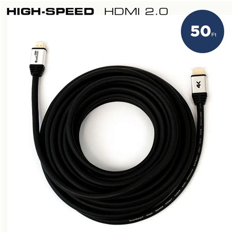 50 Ft HDMI Cable - Black, High-Speed & with Ethernet | Shop QualGear