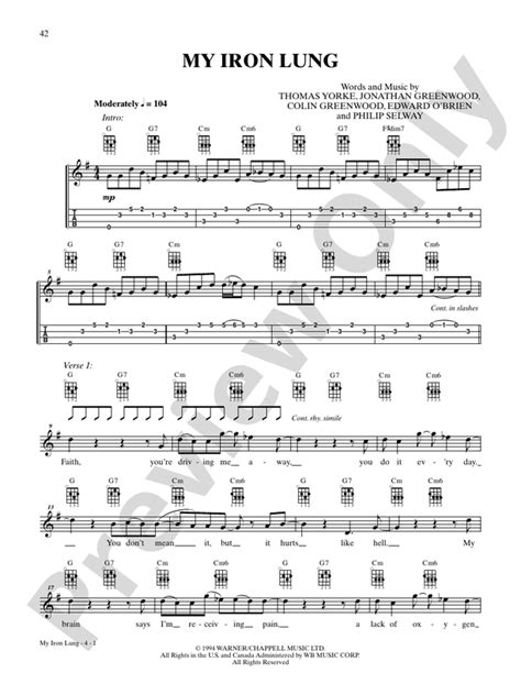 My Iron Lung: Ukulele: Radiohead - Digital Sheet Music Download