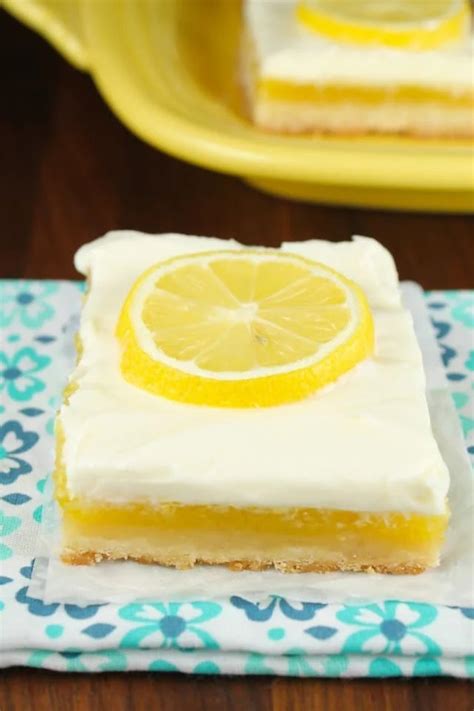 Lemon Bars with Cream Cheese Icing - Miss in the Kitchen