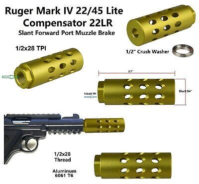 Rifle Parts Fits Ruger Mark IV 22/45 Lite Muzzle Brake Compensator BLACK