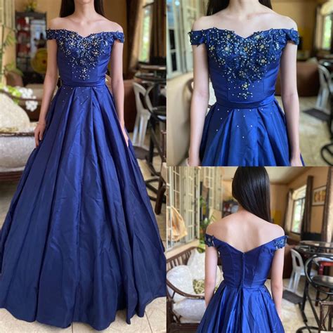 Royal blue long dress/gown for debut, Women's Fashion, Dresses & Sets ...